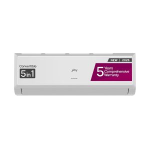 godrej 1.5 ton 3 star, 5 years comprehensive warranty, ai powered, 5 in 1 convertible cooling, inverter split ac (copper, 2025 model, heavy duty cooling at 52 °c, ac1.5t ei 18p3t wzt 3s, white)